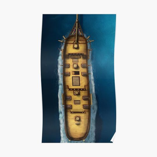 Discover Large Ship Battle Map Premium Matte Vertical Poster