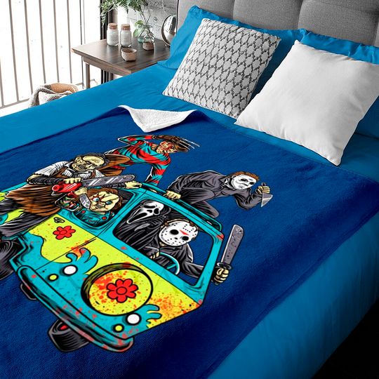 Discover Horror Movie Mystery Machine Halloween Baby Blankets