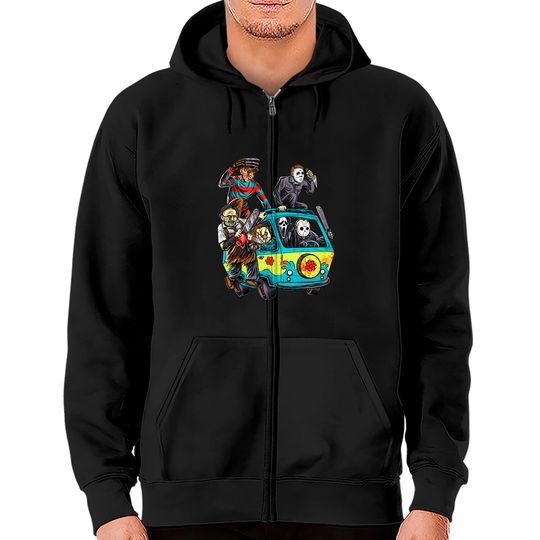 Discover Horror Movie Mystery Machine Halloween Zip Hoodies