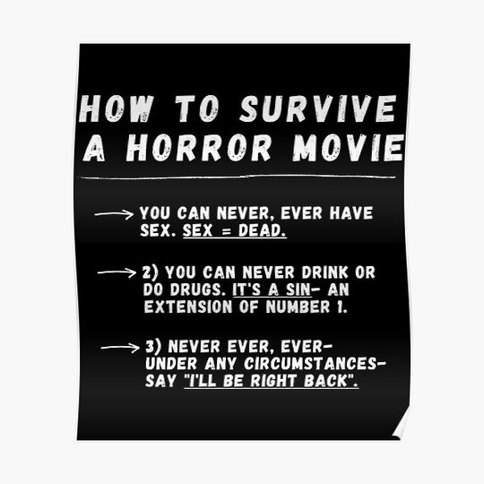 Discover Horror Movie Survival Rules Premium Matte Vertical Poster