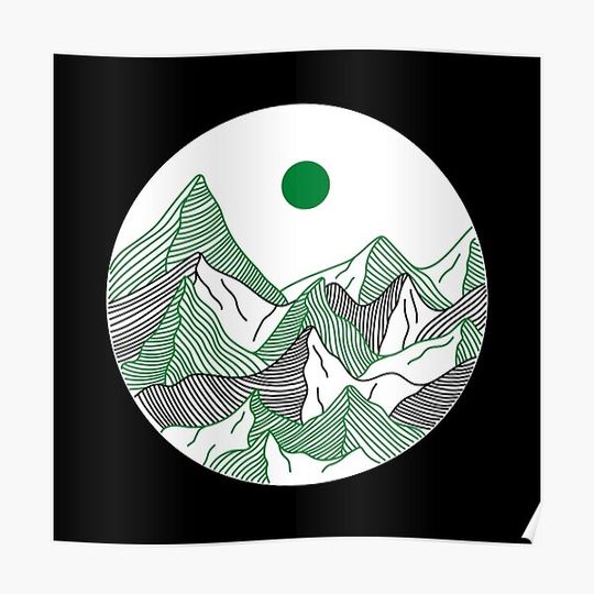 Discover Subtle Neutrois Pride Mountain Landscape, Discreet Neutral Gender Pride Flag Premium Matte Vertical Poster