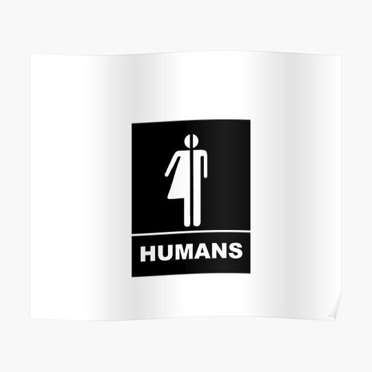 Discover Gender-neutral bathroom sign Premium Matte Vertical Poster