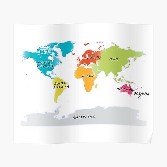 Discover Map Of The World ,names Of All Premium Matte Vertical Posters