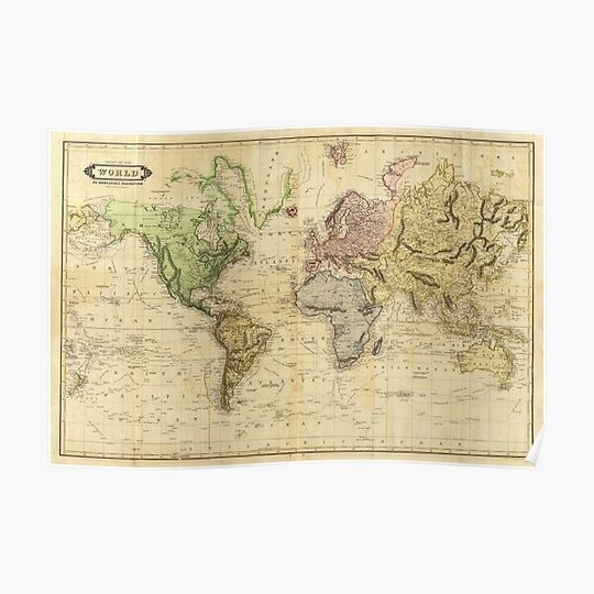 Discover Map of the World in 1831 Premium Matte Vertical Poster