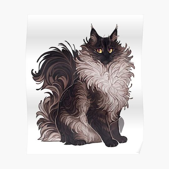 Discover Black and white cat Premium Matte Vertical Poster