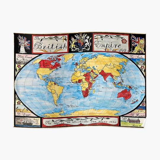 Discover Map of the British Empire 1921 Premium Matte Vertical Poster