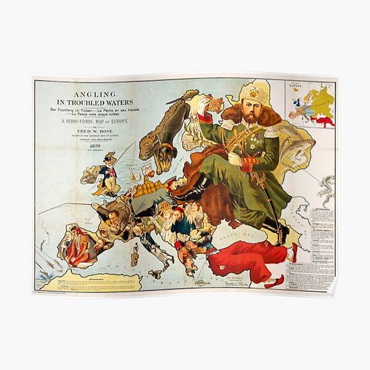 Discover Political Map 1899 Premium Matte Vertical Poster