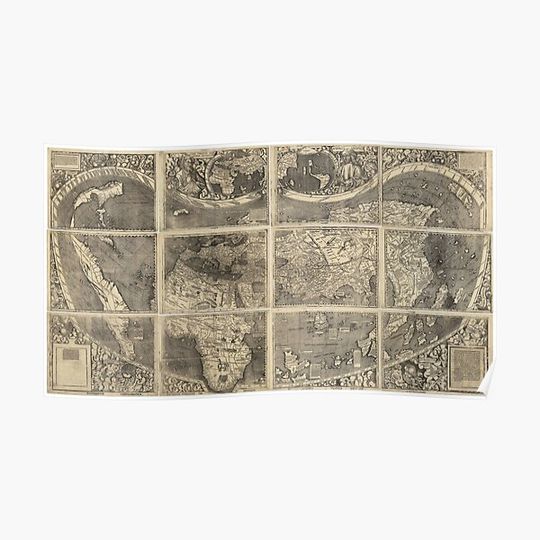 Discover Waldseemüller Map (first map to use the name 'America') Premium Matte Vertical Poster