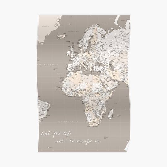 Discover Mahoney three panel highly detailed map (center) Premium Matte Vertical Poster