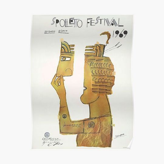 Discover Spoleto Festival (1969) by Saul Steinberg (1914-1999) Premium Matte Vertical Poster