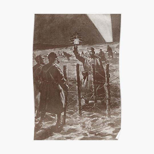 Discover The Christmas Truce, Western Front in 1914 Premium Matte Vertical Poster