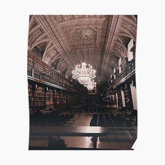 Discover Dark academia library Premium Matte Vertical Poster