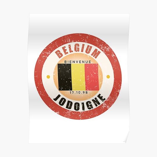 Discover Jodoigne City Passport Stamp Belgium Country Passport Stamp Premium Matte Vertical Poster
