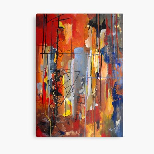 Discover Rain Down Red Abstract Painting Canvas