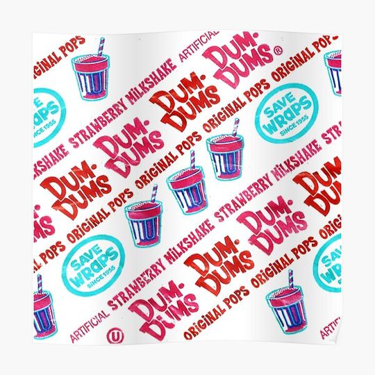 Discover Milkshake Dum-Dums White Premium Matte Vertical Poster