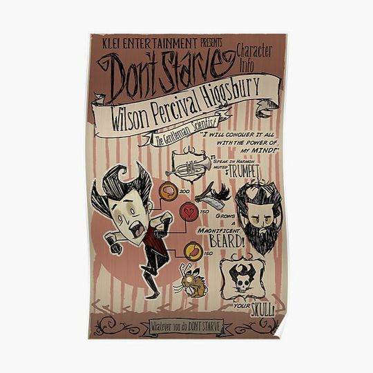 Discover Don't Starve- Wilson Percival Higgsbury Premium Matte Vertical Poster