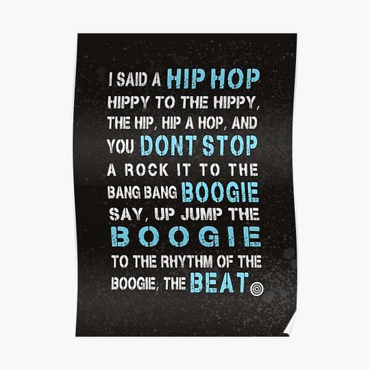 Discover Sugar Hill Gang Rapper's Delight Hip Hop Lyrics Premium Matte Vertical Poster