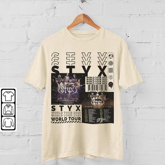 Discover Styxs Music Shirt, Vintage Styxs World Tour 2023 Album Graphic Tee