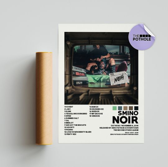 Discover Smino Posters / Noir Poster, Tracklist Album Cover Poster