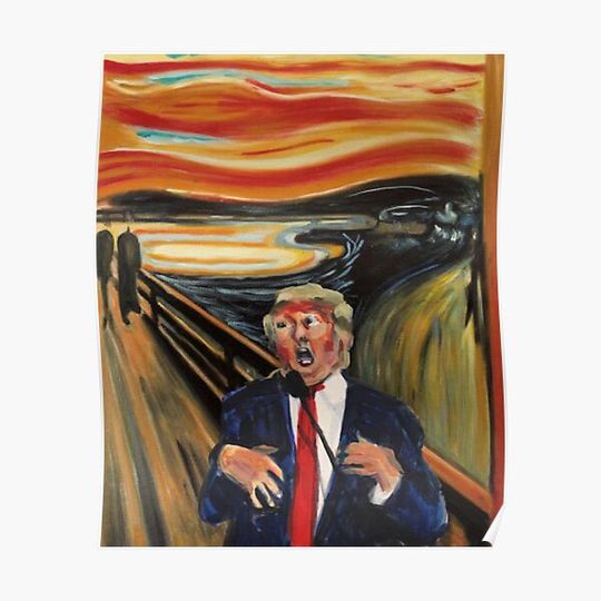 Discover Donald Trump The Scream Painting Edvard Munch mashup Premium Matte Vertical Poster