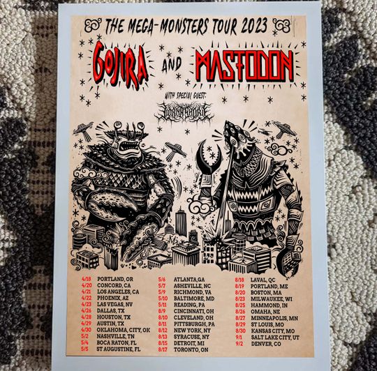 Discover Gojira and Mastodon tour 2023 Poster