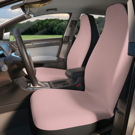 Discover Baby Pink Set Of Two Front Car Seat Covers, Cute Pink Seat Cover