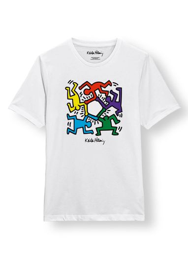 Discover Keith Haring Multi Stickmen  Tee T-Shirt Mens Unisex