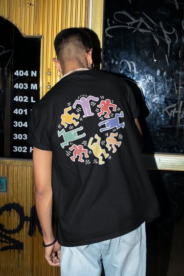 Discover Vintage Pastel Tshirt - Keith Haring Shirt Dancing Figures Dancers