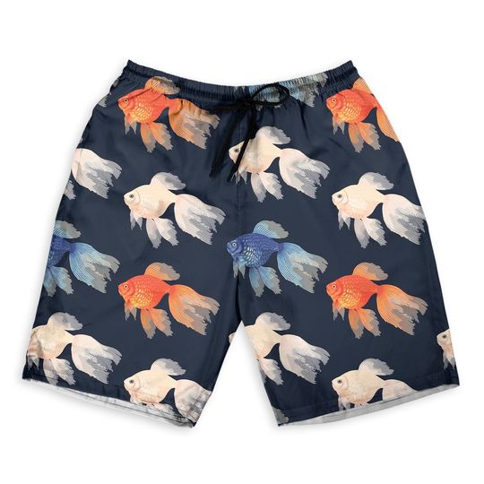 Discover Seamless Pattern With High Detail Goldfish Men Beach Shorts
