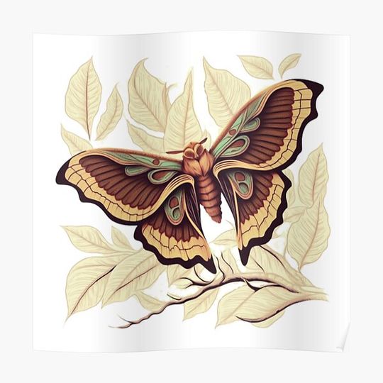 Discover Polyphemus Moth (Antheraea polyphemus) Premium Matte Vertical Poster
