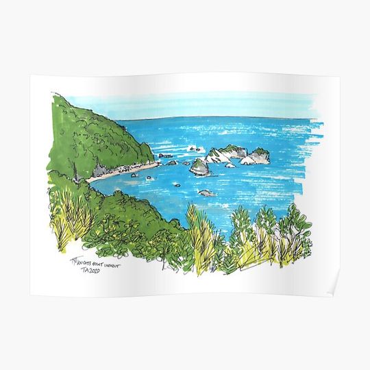 Discover Tour Aotearoa 2020 - Knights Point Lookout Premium Matte Vertical Poster