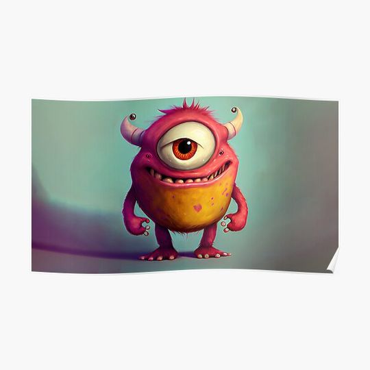 Discover Hello Cyclops Premium Matte Vertical Poster