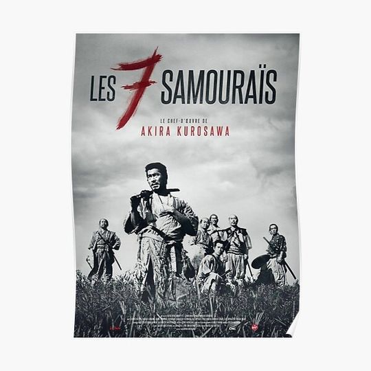 Discover Les 7 Samourais by Akira Kurosawa Premium Matte Vertical Poster
