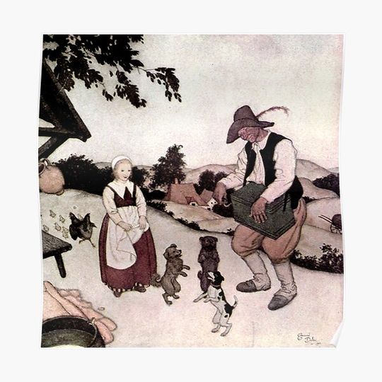 Discover Edmund Dulac - White Carolina and Black Caroline Premium Matte Vertical Poster