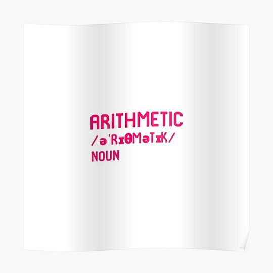 Discover Arithmetic Teacher Fun Word Definition Dictionary Mathematician Premium Matte Vertical Poster