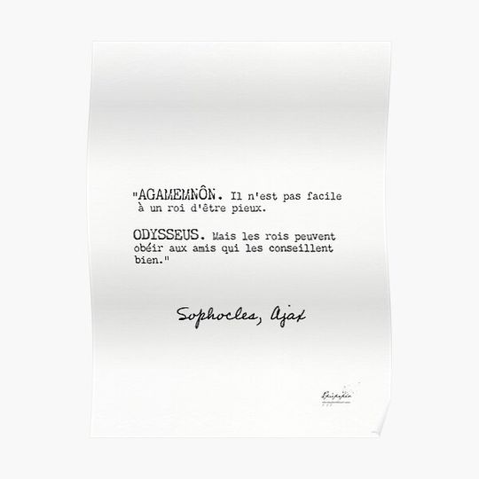 Discover Agamemnon, Odysseus quote. Premium Matte Vertical Poster