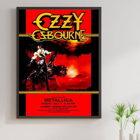 Discover OZZY OSBOURNE 1986 Concert Poster Houston Texas Ultimate Sin Rock