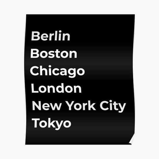 Discover World Marathon Majors Cities Premium Matte Vertical Poster