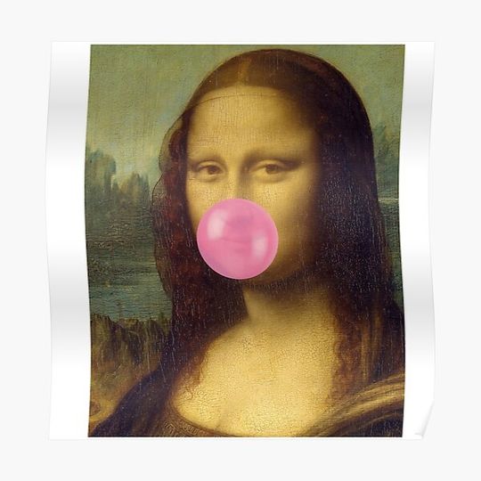 Discover Mona Lisa Bubble Gum Premium Matte Vertical Poster