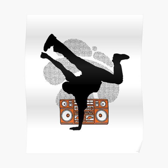 Discover BREAKDANCER SILHOUETTE Premium Matte Vertical Poster
