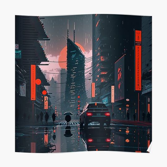 Discover japanese ukiyo e  neo-tokyo Premium Matte Vertical Poster