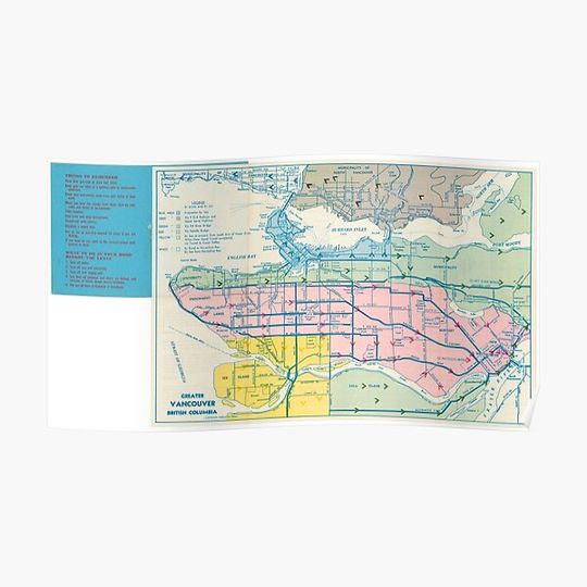 Discover Civil Defence evacuation and survival plan for Greater Vancouver target area Premium Matte Vertical Poster