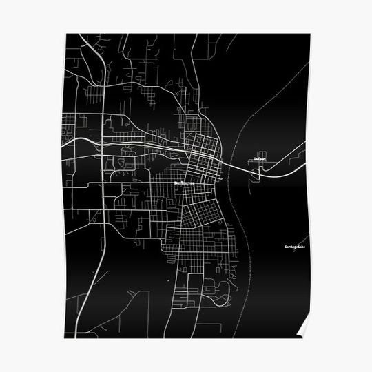 Discover Burlington Iowa Map | Map Of Burlington Iowa | Modern Map Of Burlington Iowa | Burlington Map Premium Matte Vertical Poster