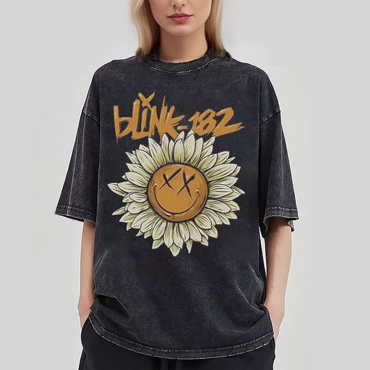 Discover Blink182 The World Tour 2023 T-shirt, Blink Smile 182 Shirt, B182 Lyric Album Song, B182 Merch