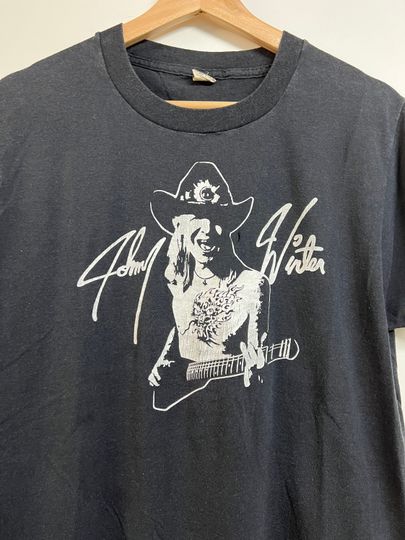 Discover Vintage Johnny Winter t shirt Texas tour concert 80s