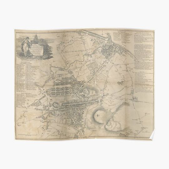 Discover Vintage Map of Edinburgh Scotland (1818) Premium Matte Vertical Poster