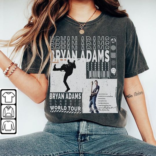 Discover Bryan Adams Music Shirt, Sweatshirt Y2K Merch Vintage 90s Bryan Adams So Happy It Hurts Tour 2023