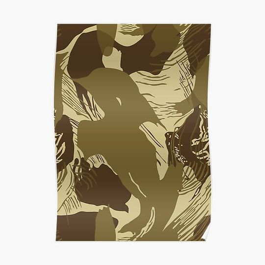 Discover Arid Rhodesian Brushstroke Camouflage Premium Matte Vertical Poster