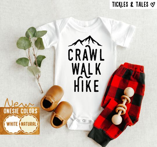 Discover Crawl Walk Hike - Hiking Baby Onesie