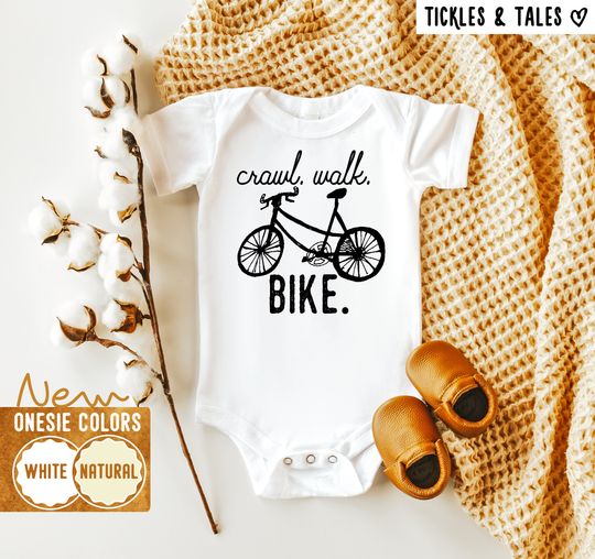 Discover Crawl Walk Bike - Biking Baby Onesie